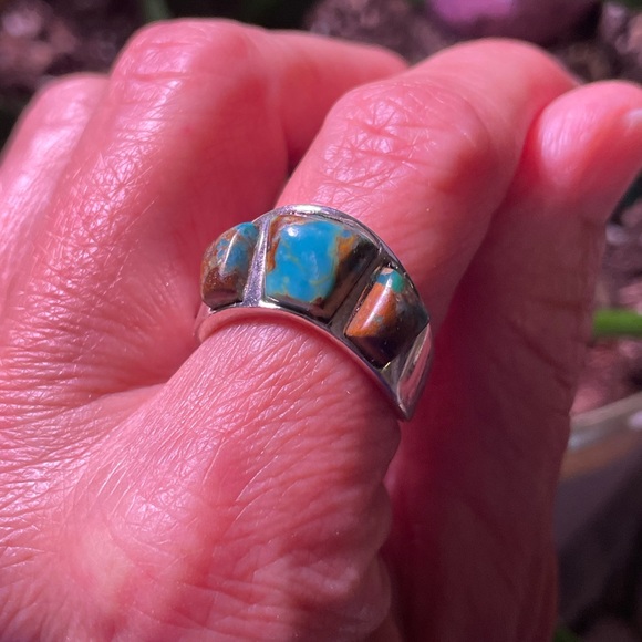 Turquoise and Brown Stone Ring - Picture 5 of 9